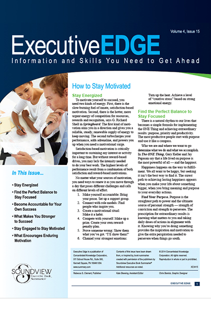How to Stay Motivated | Soundview Executive Book Summaries